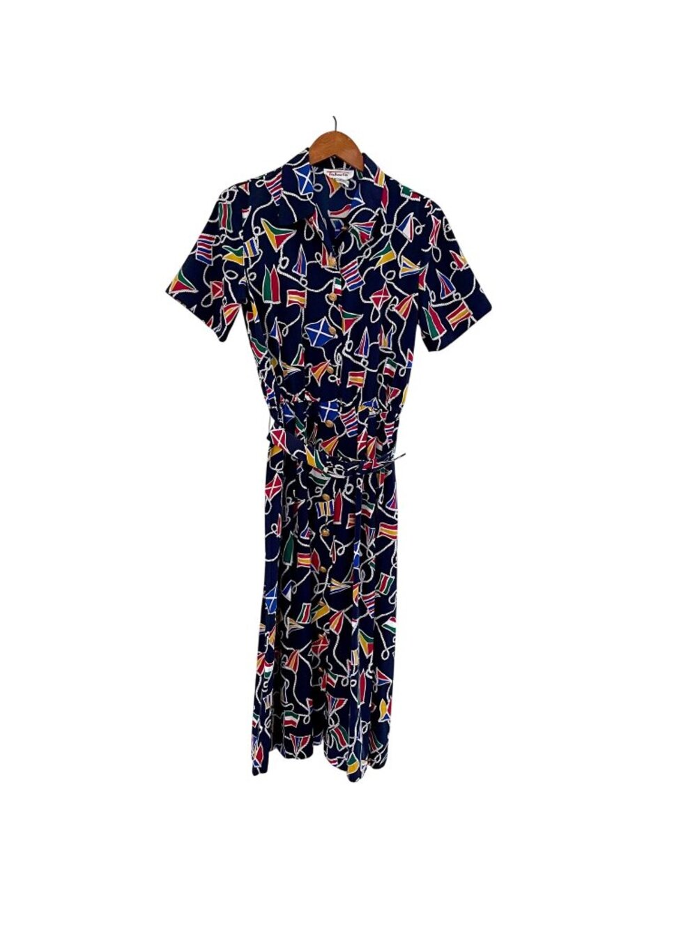 Vintage 1980s Talbots Summer Sailing Shirt Dress, Size 6